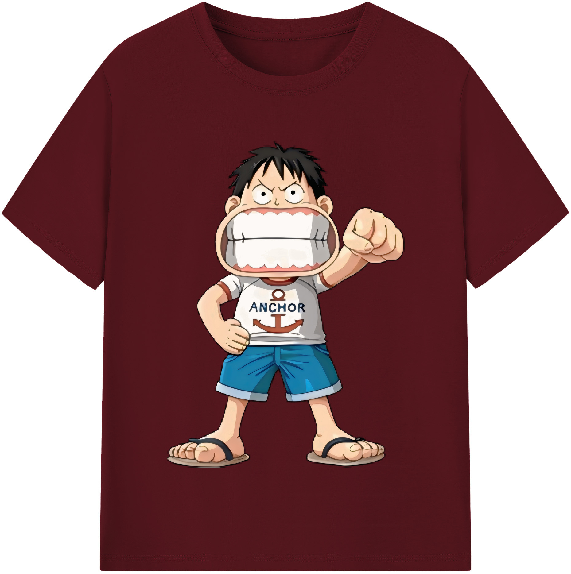ワンピース モンキー・D・ルフィ ONE PIECE Monkey D. Luffy 綿100％半袖Tシャツ（フロントプリント）